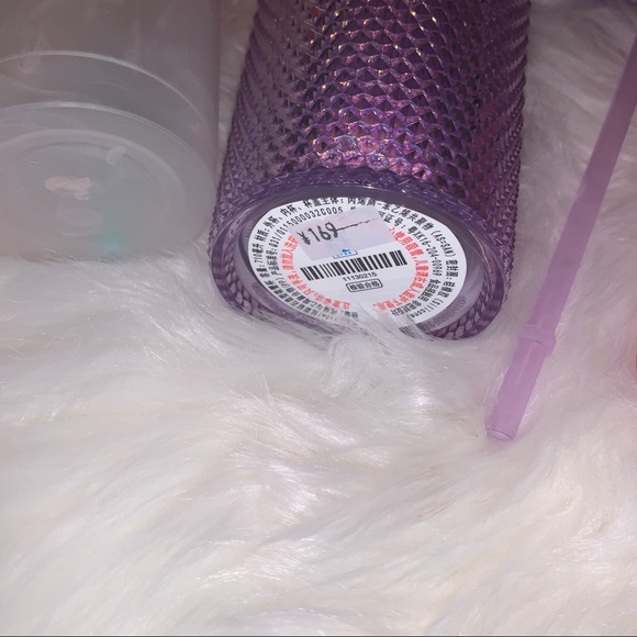 Starbucks New China Overseas Purple Glitter Bling Studded Tumbler Cup Venti 24oz - Picture 7 of 11